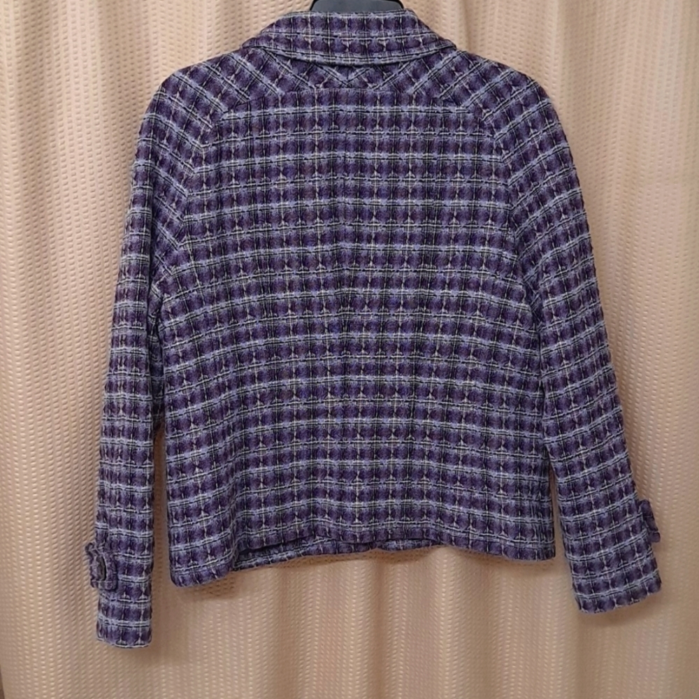 Pendleton Purple Plaid Button Front 100% Virgin W… - image 2